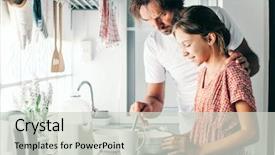  Presentation with 4 years old children and doctor - Cool new presentation with photo series child making breakfast backdrop and a light gray colored foreground