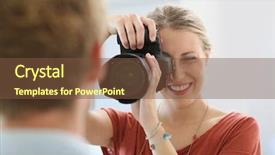  Presentation with sustainable luxury fashion - Cool new presentation theme with photo shoot - young fashion photographer shooting backdrop and a tawny brown colored foreground