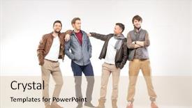  Presentation with photo - Colorful PPT layouts enhanced with photo shop - full-length portrait of group backdrop and a lemonade colored foreground