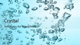  Presentation with air bubbles - Amazing theme having photo shot of air bubbles in water backdrop and a arctic colored foreground