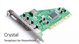  Presentation with electrical electronic - Slide deck having photo shot of electronic circuit background and a white colored foreground