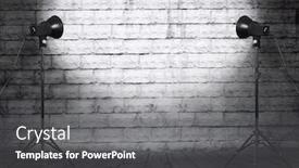  Presentation with old photo - PPT layouts with photo studio in old room with brick wall background and a gray colored foreground