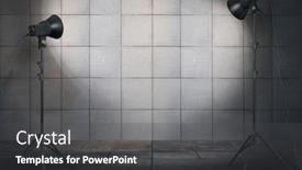  Presentation with old photo - Beautiful slide set featuring photo-studio-in-old-room backdrop and a dark gray colored foreground