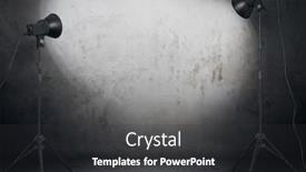  Presentation with old fashioned photo album - Cool new PPT theme with photo-studio-in-old-room backdrop and a dark gray colored foreground