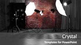  Presentation with lighting - Slides enhanced with photo studio with lighting equipment background and a gray colored foreground