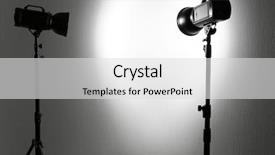  Presentation with lightning - Theme featuring photo studio with lightning equipment background and a light gray colored foreground
