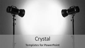  Presentation with lightning - Theme having photo studio with lightning equipment background and a light gray colored foreground