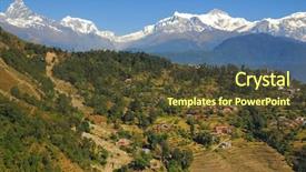  Presentation with paragliding - PPT theme having photo-taken-during-paragliding background and a tawny brown colored foreground