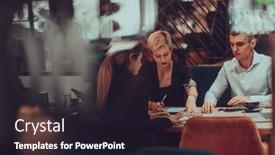  Presentation with new business ideas - PPT theme with photo-through-the-glass background and a  colored foreground