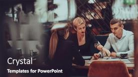  Presentation with new business ideas - Presentation featuring photo-through-the-glass background and a  colored foreground