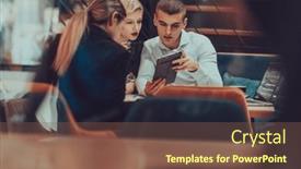  Presentation with new business ideas - Presentation theme enhanced with photo-through-the-glass background and a  colored foreground