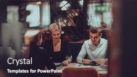  Presentation with new business ideas - Slides consisting of photo-through-the-glass background and a  colored foreground