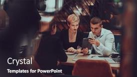  Presentation with new business ideas - Slides consisting of photo-through-the-glass background and a  colored foreground