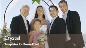  Presentation with family photo - Audience pleasing slides consisting of photo wedding - bride and groom with best backdrop and a tawny brown colored foreground