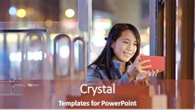  Presentation with tram - Audience pleasing PPT layouts consisting of photo with cellphone on tram backdrop and a red colored foreground