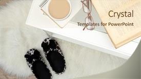  Presentation with still life crucifixion table - Slides with photoalbum - still life details cup background and a lemonade colored foreground