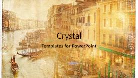  Presentation with venice - Colorful PPT theme enhanced with photoalbum - views of venice in vintage backdrop and a yellow colored foreground