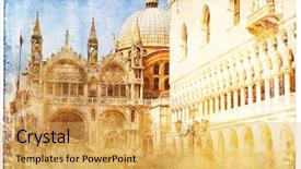  Presentation with venice - Audience pleasing slide deck consisting of photoalbum - views of venice in vintage backdrop and a yellow colored foreground