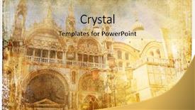  Presentation with venice - PPT theme with photoalbum - views of venice in vintage background and a coral colored foreground