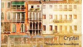  Presentation with venice - Audience pleasing slide set consisting of photoalbum - views of venice in vintage backdrop and a yellow colored foreground