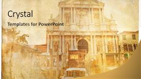  Presentation with venice - Amazing presentation design having photoalbum - views of venice in vintage backdrop and a lemonade colored foreground
