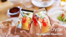  Presentation with mason jar - Amazing slide deck having photograph - technology drinks and people concept backdrop and a coral colored foreground