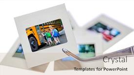  Presentation with school children - Beautiful PPT layouts featuring photograph-35mm-slide-of-unidentifiable backdrop and a soft green colored foreground