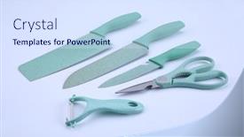  Presentation with photograph - Slide set having photograph-of-a-set background and a sky blue colored foreground