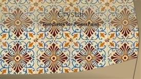  Presentation with blue orange - Cool new presentation design with photograph of traditional portuguese tiles in blue brown and orange backdrop and a coral colored foreground