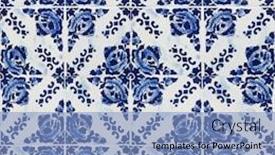  Presentation with photograph - Amazing slide set having photograph-of-traditional-portuguese-tiles backdrop and a light blue colored foreground