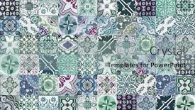  Presentation with photograph - Colorful slide set enhanced with photograph-of-traditional-portuguese-tiles backdrop and a light gray colored foreground