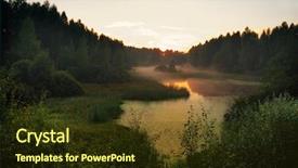  Presentation with misty - Presentation theme featuring photographed in russia 60 kilometers background and a tawny brown colored foreground