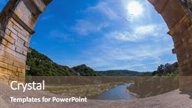  Presentation with bridge - Theme enhanced with photographed lens fisheye three-tier background and a  colored foreground