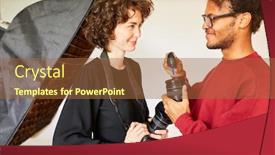  Presentation with clean - Presentation theme enhanced with photographer-and-photo-assistant-clean background and a red colored foreground
