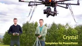  Presentation with pilot - Presentation theme consisting of photographer and pilot operating background and a tawny brown colored foreground