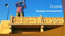  Presentation with rajasthan - Presentation theme consisting of photographer-in-jaisalmer-rajasthan-india background and a teal colored foreground