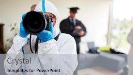  Presentation with crime scene - Slide deck enhanced with photographer-of-the-police background and a light gray colored foreground