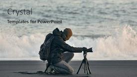  Presentation with sand - PPT theme with photographer-on-an-icelandic-black background and a light gray colored foreground