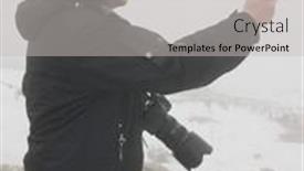  Presentation with mobile phone addiction - Presentation theme having photographer-picturing-by-mobile-phone background and a light gray colored foreground