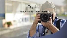  Presentation with shooting - Slide set enhanced with photographer shooting outdoors scenery background and a  colored foreground