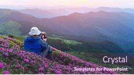  Presentation with summer flowers - Slide deck having photographer-taking-photo-of-rhododendron background and a tawny brown colored foreground