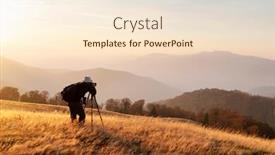  Presentation with foggy - Amazing PPT theme having photographer-taking-photo-with-tripod backdrop and a lemonade colored foreground