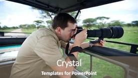  Presentation with safari - Audience pleasing presentation theme consisting of drivinggame - safari vacation professional photographer taking backdrop and a gray colored foreground