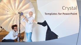  Presentation with director - Colorful slide deck enhanced with photographer-team-and-art-director backdrop and a lemonade colored foreground