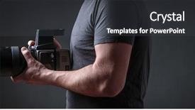  Presentation with studio - PPT theme with photographer with a medium format background and a  colored foreground