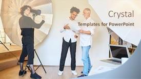  Presentation with director - Slide set enhanced with photographer-with-art-director background and a lemonade colored foreground