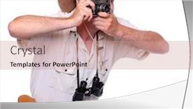  Presentation with safari - Slide deck enhanced with photographer-with-camera-dressed background and a coral colored foreground