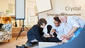  Presentation with director - Theme having photographer-with-photo-assistant background and a lemonade colored foreground