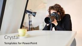  Presentation with electrical surveillance cctv security camera - Cool new presentation design with photographer-with-slr-camera-taking backdrop and a lemonade colored foreground