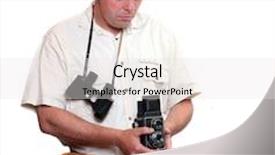  Presentation with vintage - Audience pleasing slide deck consisting of photographer-with-vintage-tlr-camera backdrop and a white colored foreground